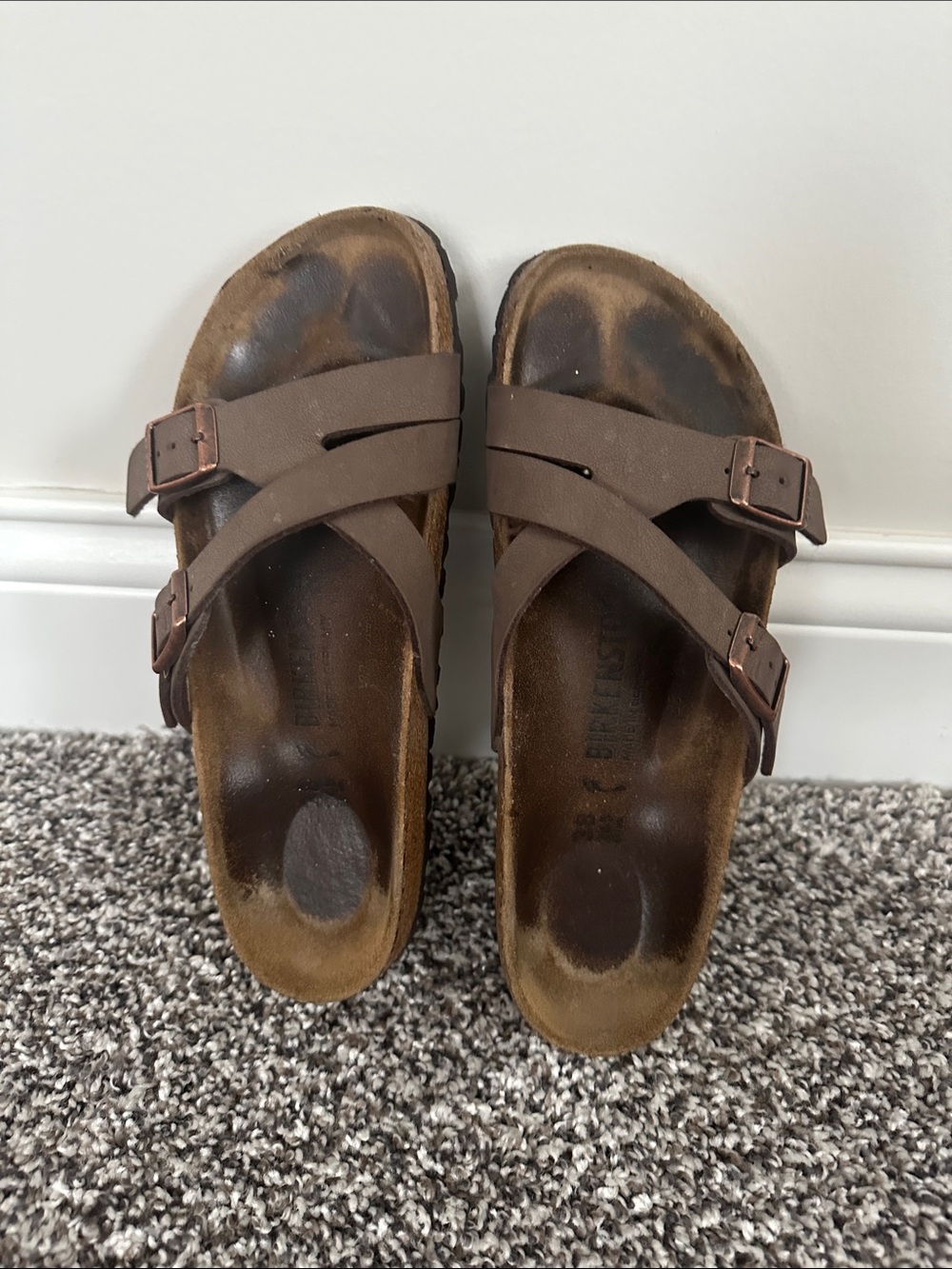 Birkenstock Women's Yao Biko-Flor Nubuck Mocha Sandals